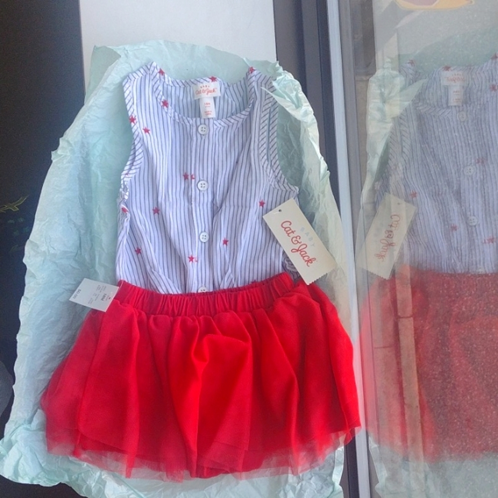 Cat & Jack Baby Outfit Stars and Stripes, 3 Pieces